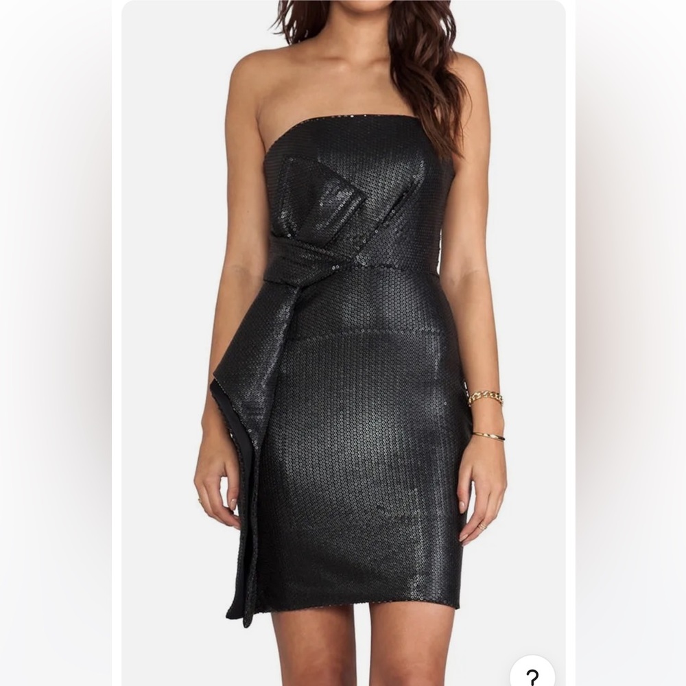 Halston Heritage Sequin Dress With Knotted Detail…Size 4 New Without Tags